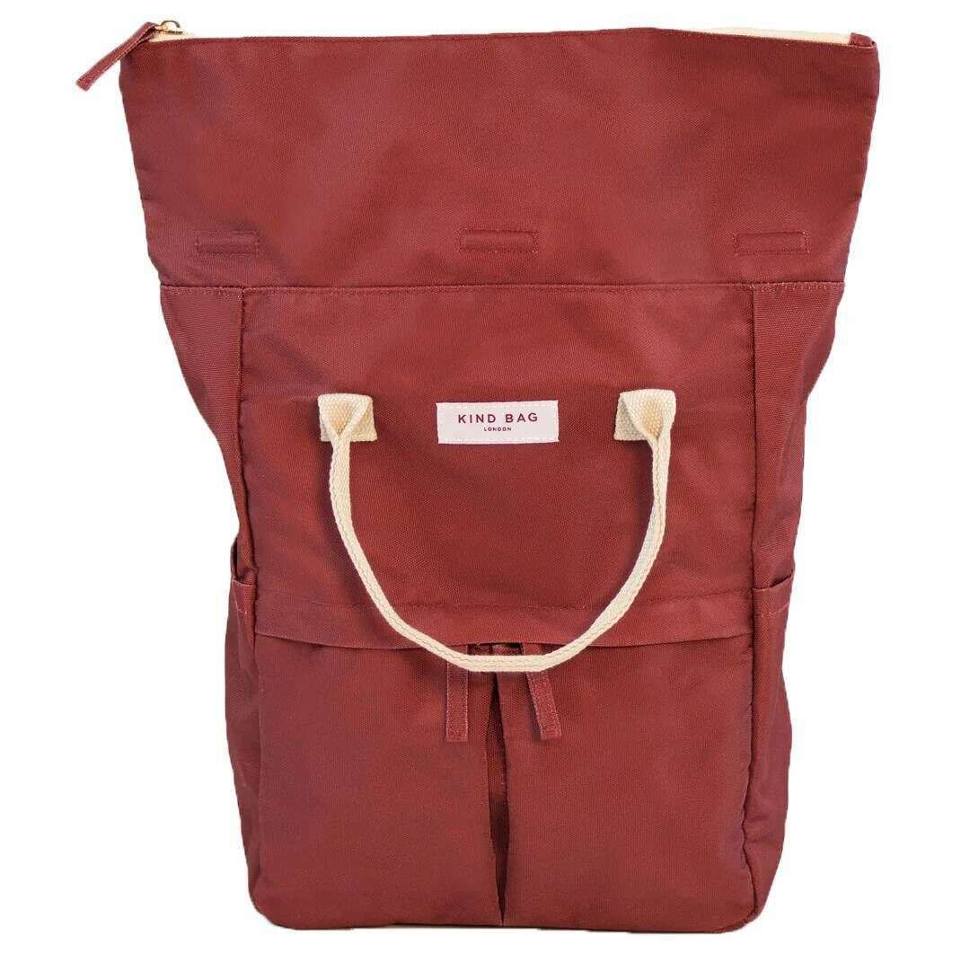 Kind Bag London Hackney Medium Backpack - Burgundy - Image 3