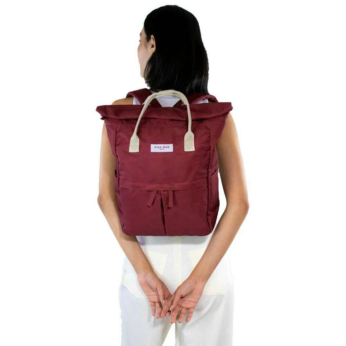 Kind Bag London Hackney Medium Backpack - Burgundy - Image 4