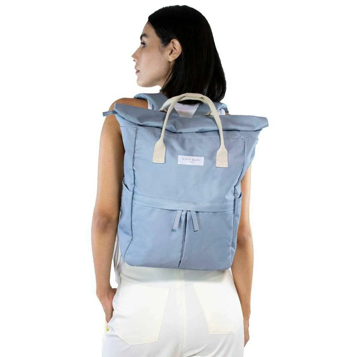 Kind Bag London Hackney Medium Backpack - Light Grey - Image 4