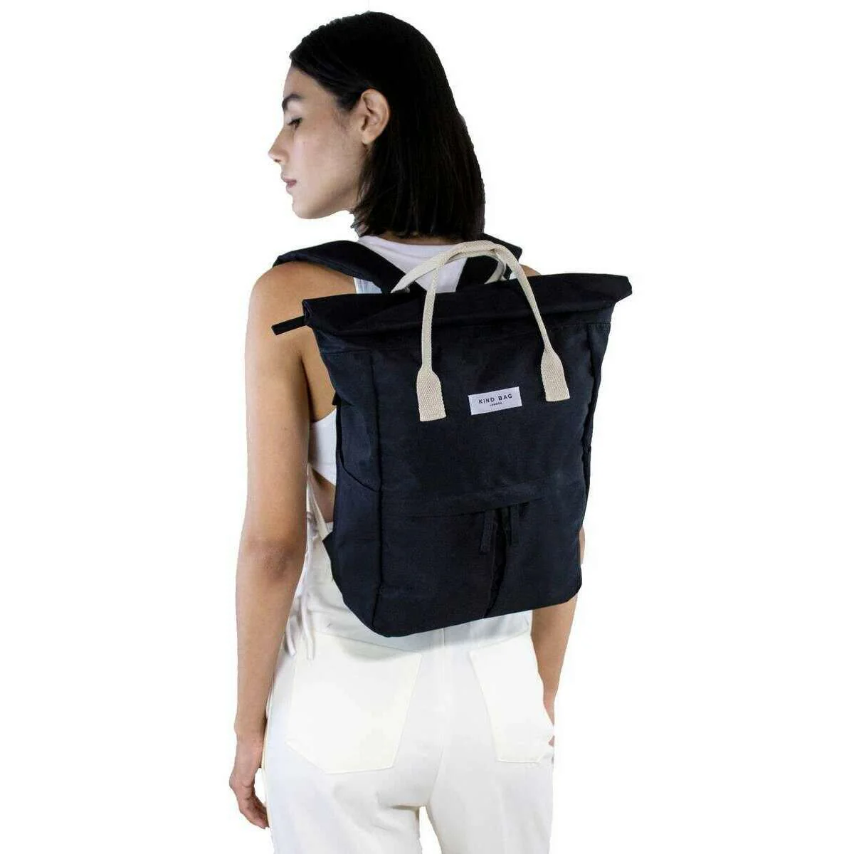 Kind Bag London Hackney Medium Backpack - Pebble Black - Image 4