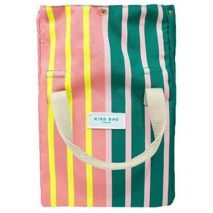 Kind Bag London Lunch Bag - Bi-Colour Stripes Orange/Green - Image 2