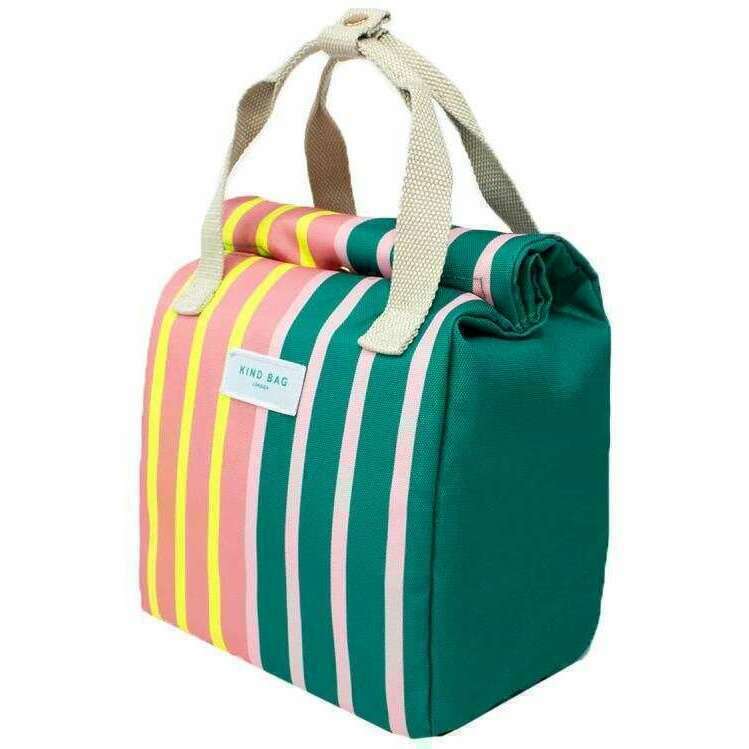 Kind Bag London Lunch Bag - Bi-Colour Stripes Orange/Green - Image 3