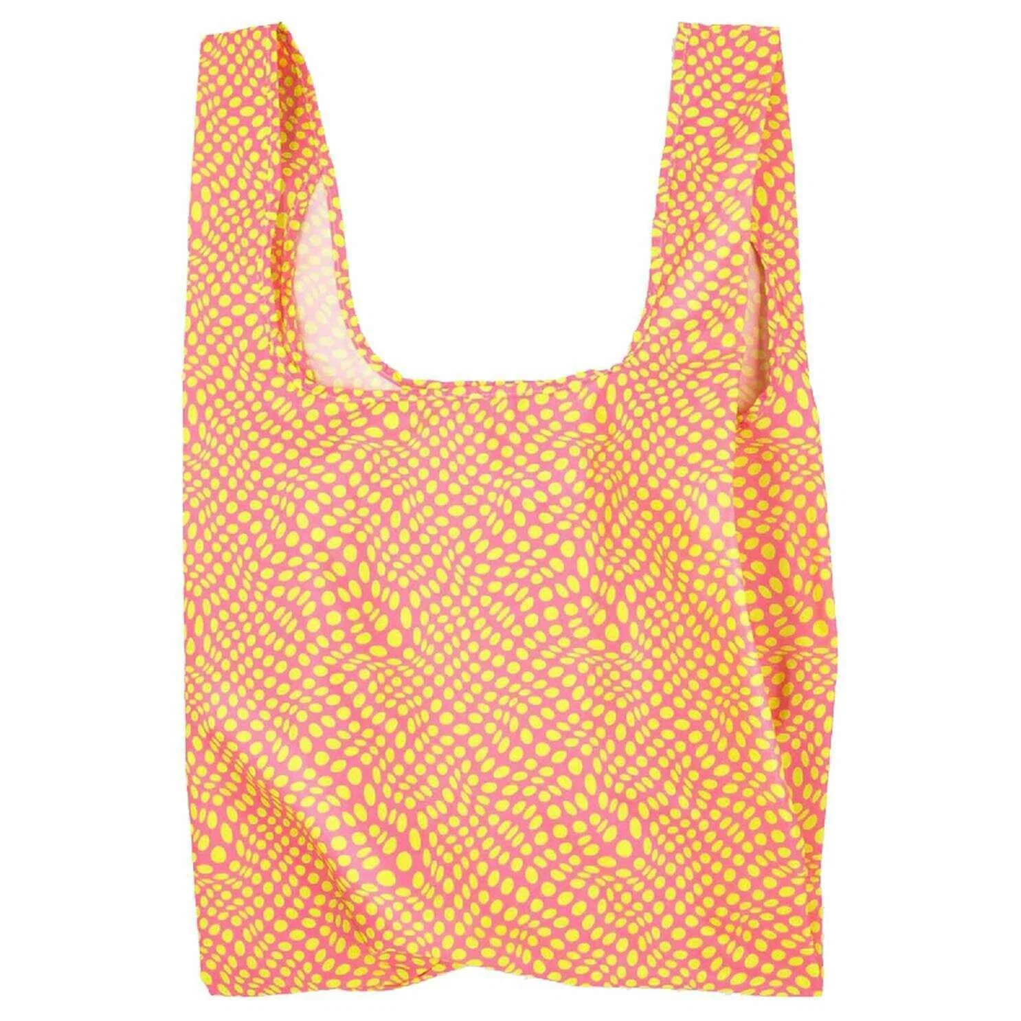 Kind Bag London Medium Reusable Bag - Twisted Polka Dot Pink/Yellow