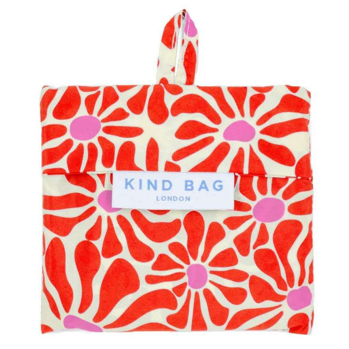 Kind Bag London Medium Reuseable Bag - Abstract Flowers Red - Image 3