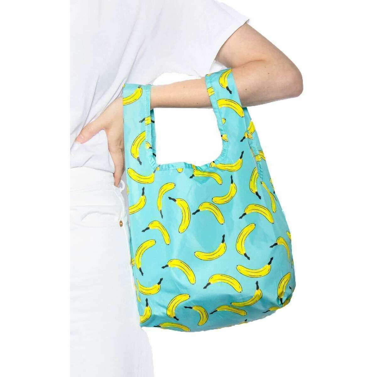 Kind Bag London Mini Reusable Bag - Banana Blue/Yellow - Image 2