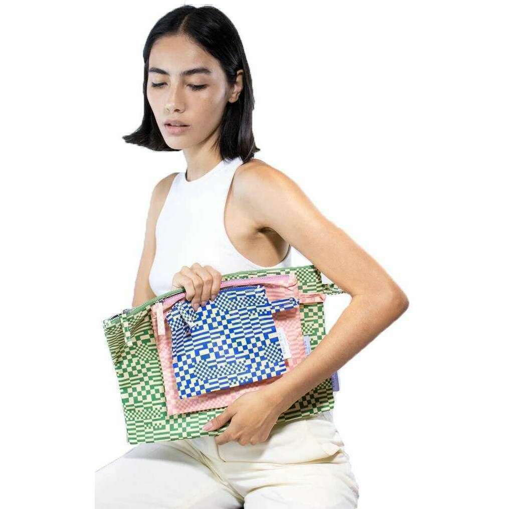 Kind Bag London Pouches - Checkerboard Green/Pink/Blue - Image 2