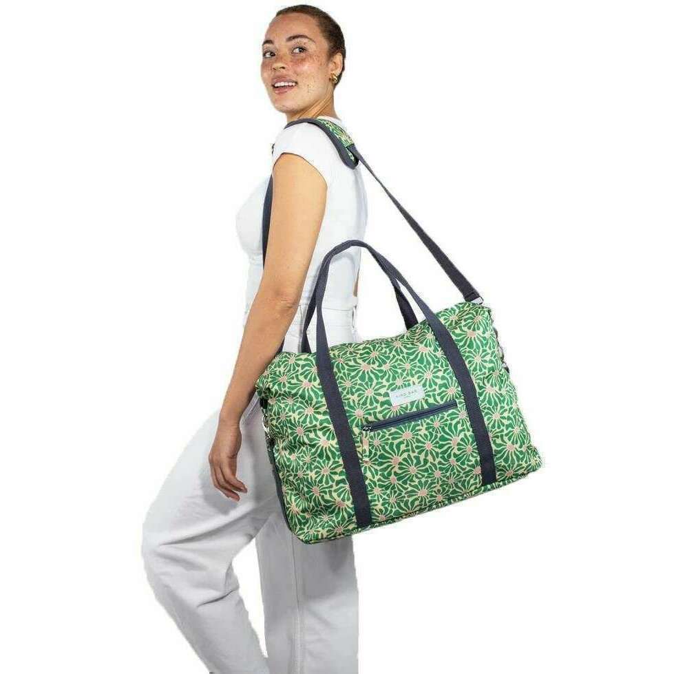 Kind Bag London Weekender Bag - Abstract Flowers Green - Image 5