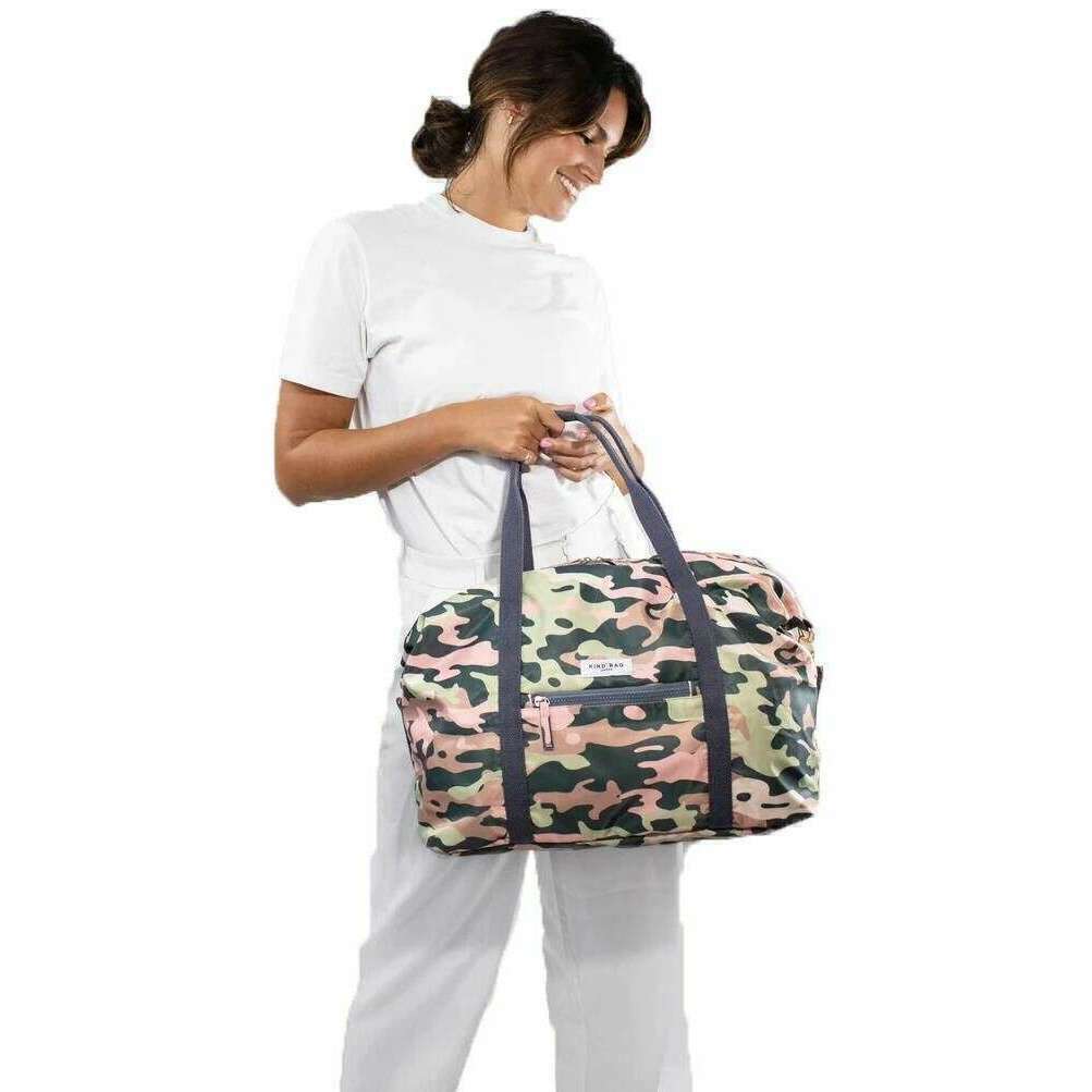 Kind Bag London Weekender Bag - Camouflage Green/Pink - Image 6