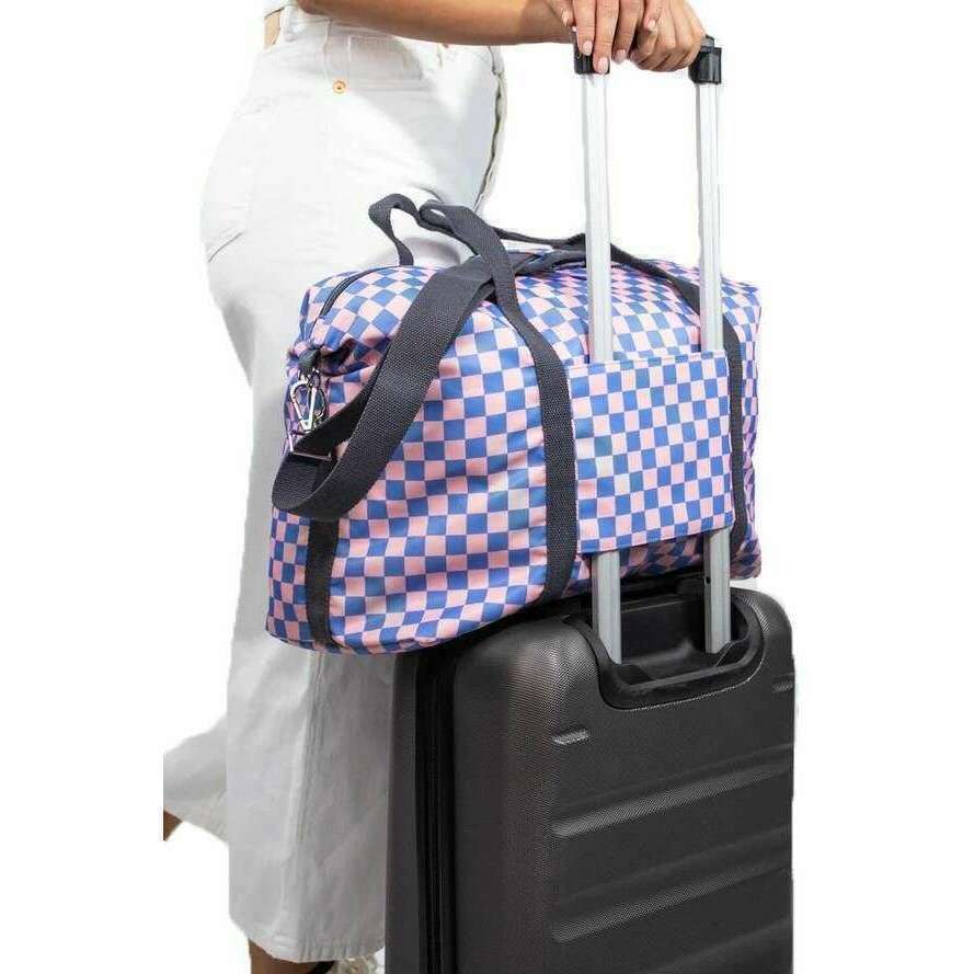 Kind Bag London Weekender Bag - Checkerboard Blue - Image 3