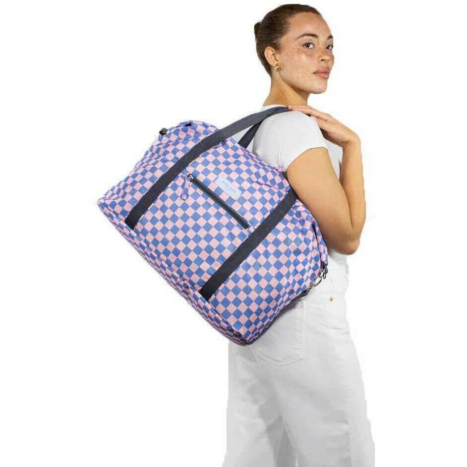 Kind Bag London Weekender Bag - Checkerboard Blue - Image 6