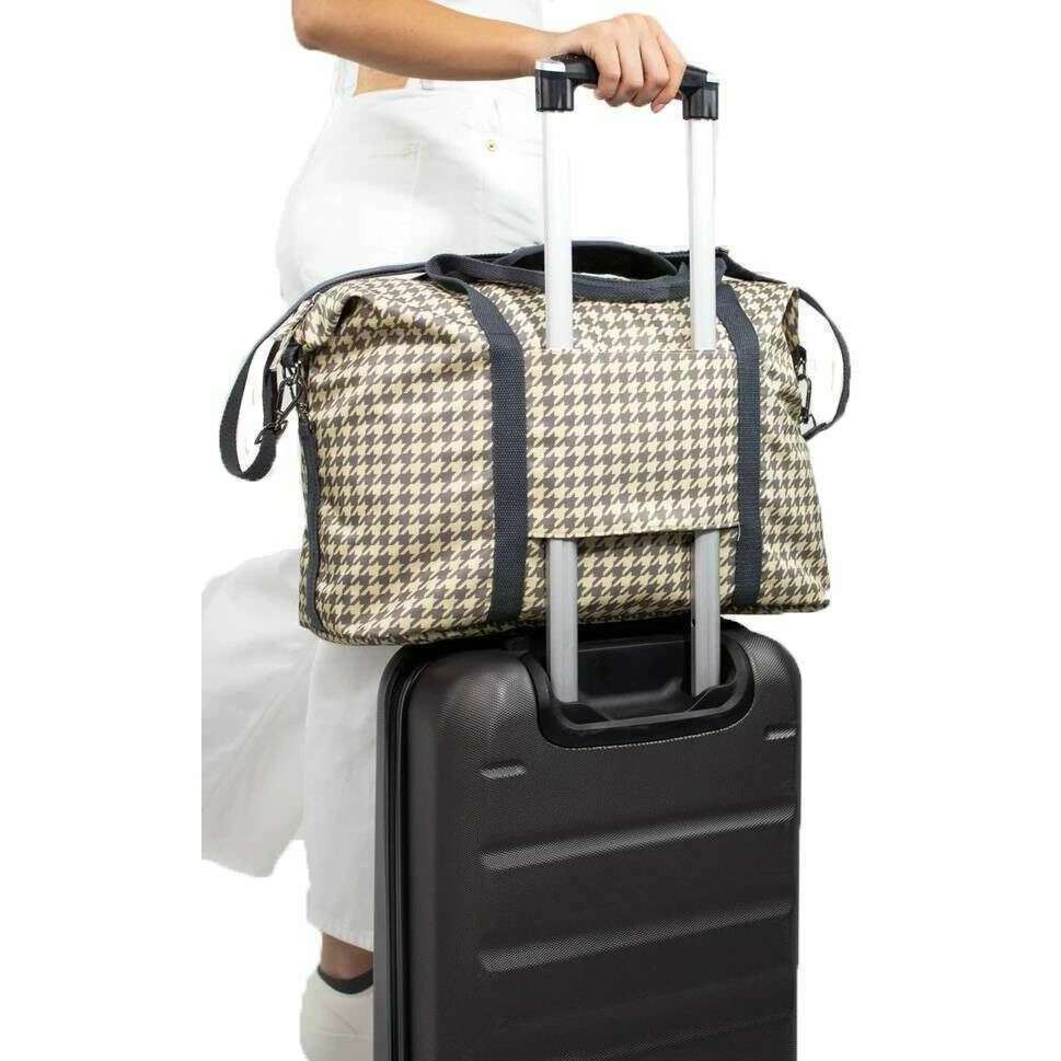Kind Bag London Weekender Bag - Dogtooth Grey/Cream - Image 3
