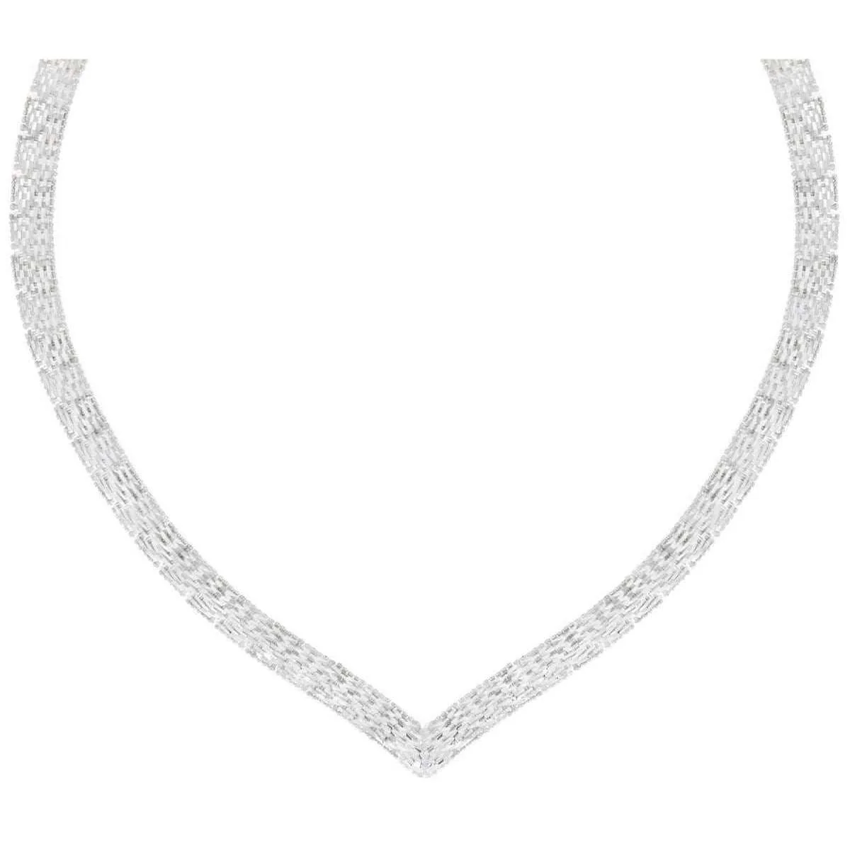 KJ Beckett Chevron V Shaped Necklace - Silver - Image 3
