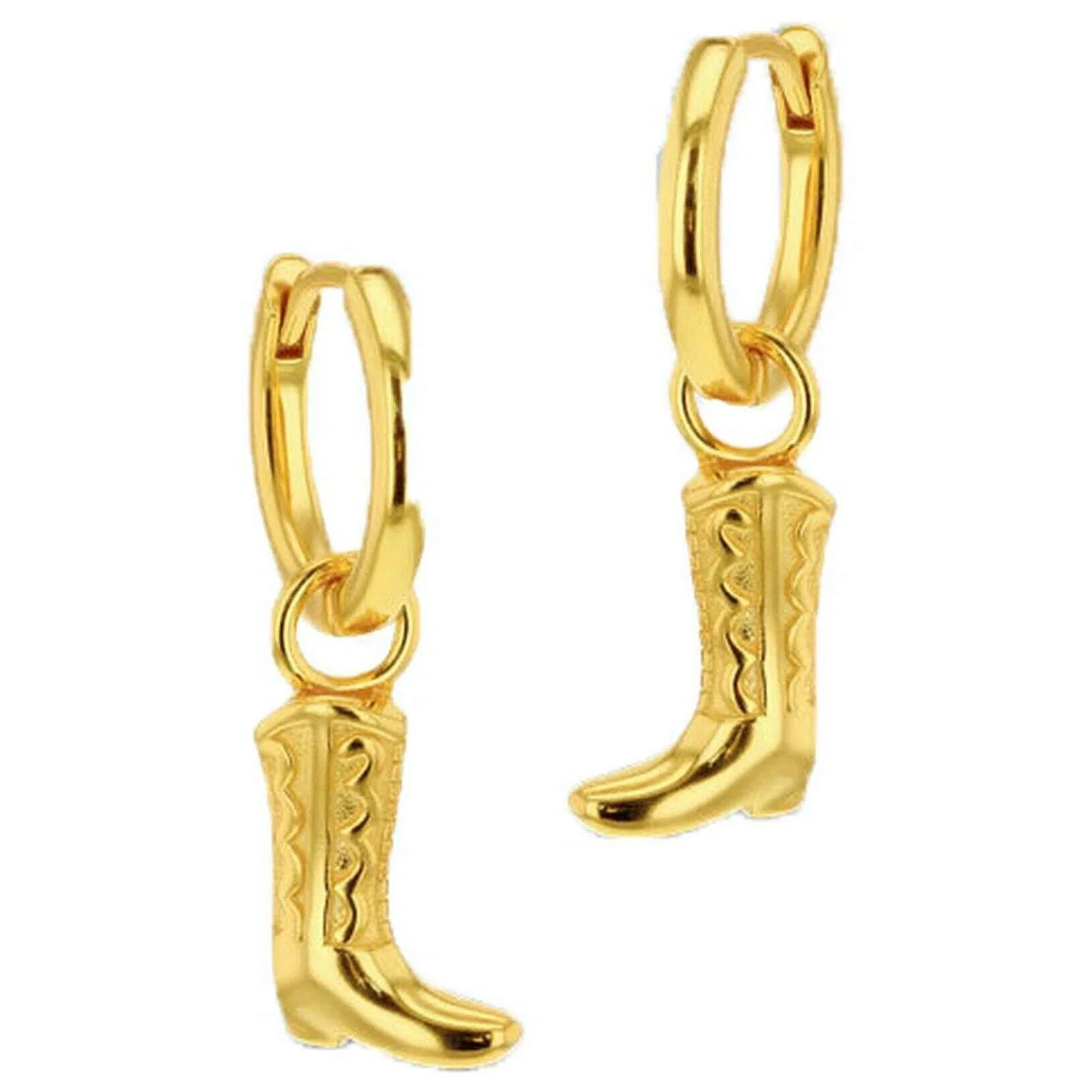 KJ Beckett Cowboy Boot Hoop Earrings - Gold
