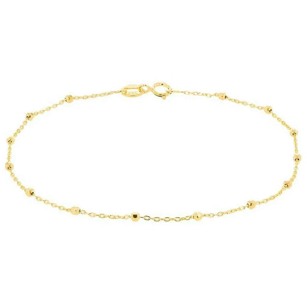 KJ Beckett Diamond Cut Ball Trace Bracelet - Yellow Gold