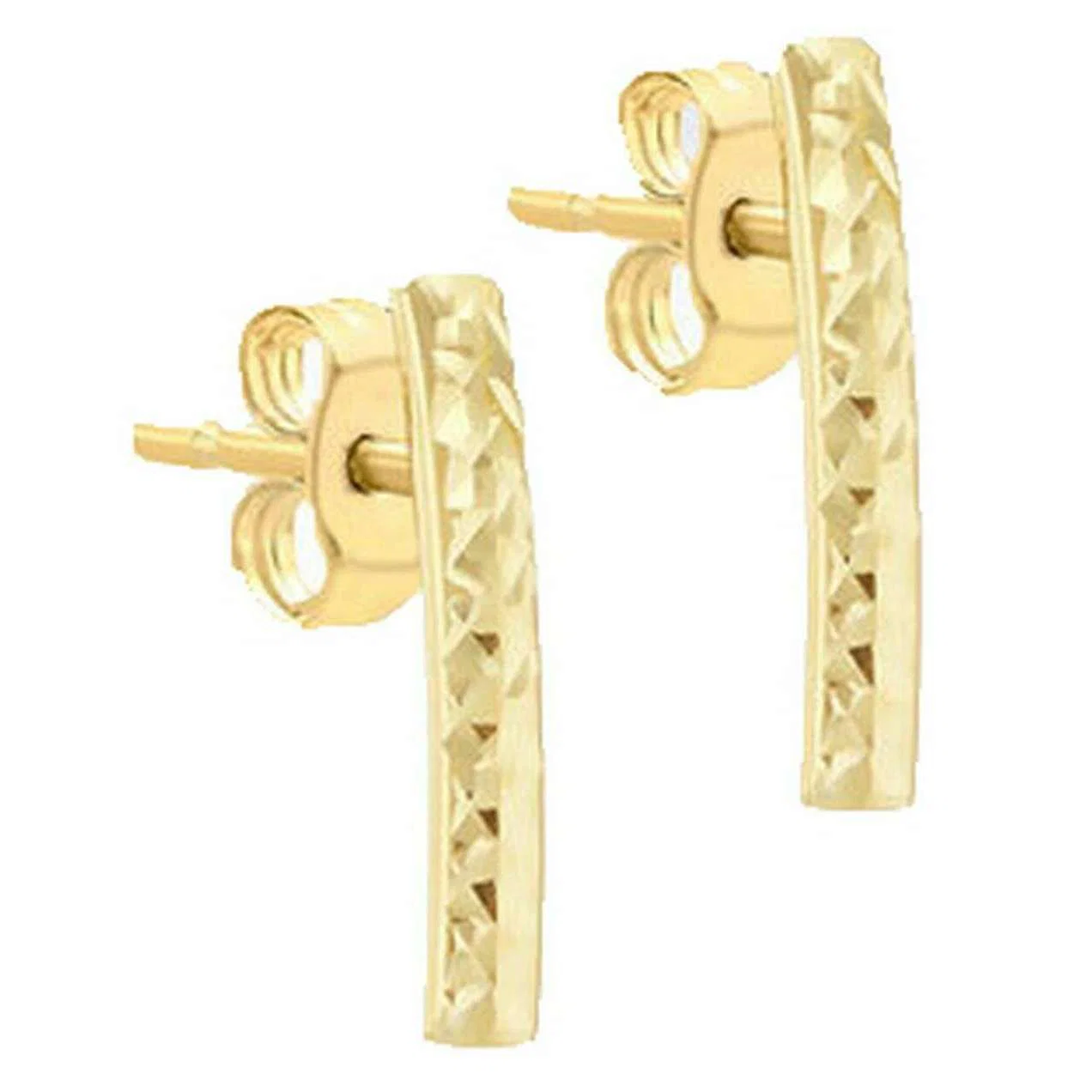 KJ Beckett Diamond Cut Bar Drop Earring - Yellow Gold