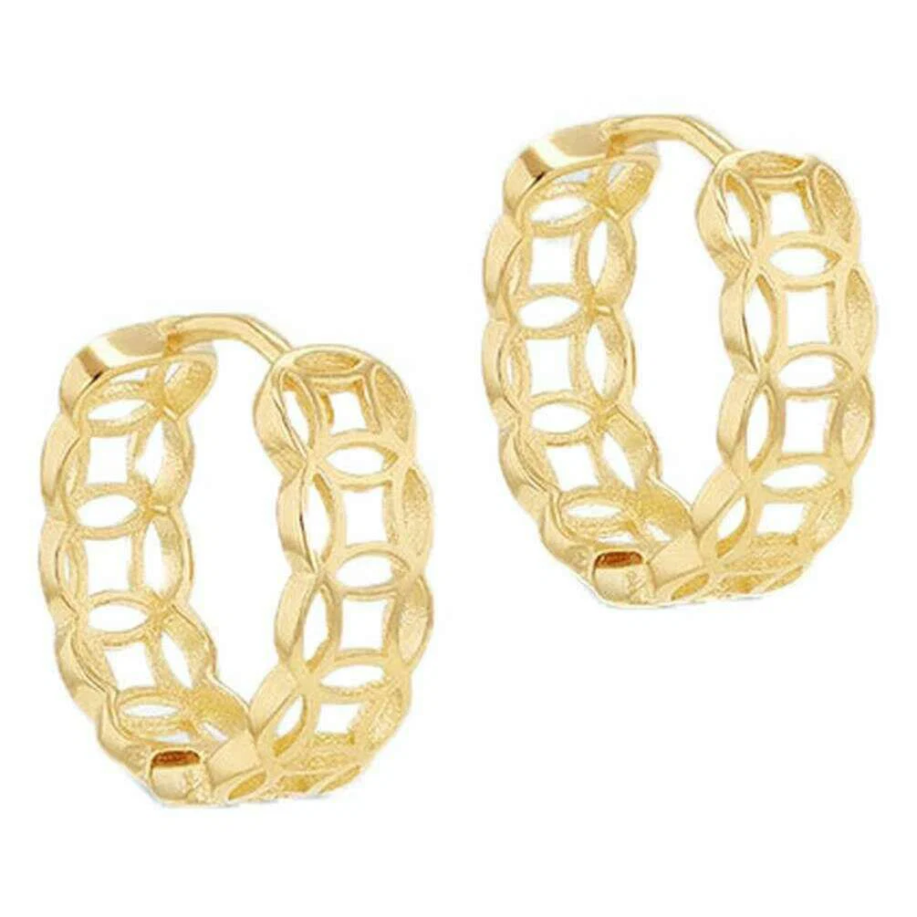 KJ Beckett Fancy Huggy Earrings - Yellow Gold