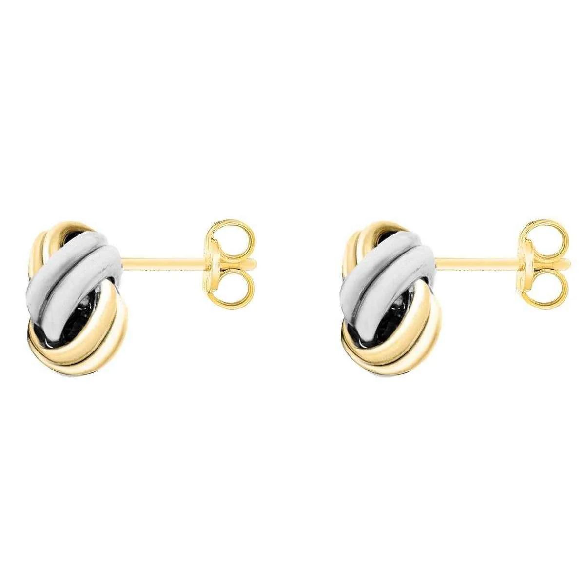 KJ Beckett Knot Stud Earrings - Yellow Gold/Silver - Image 3