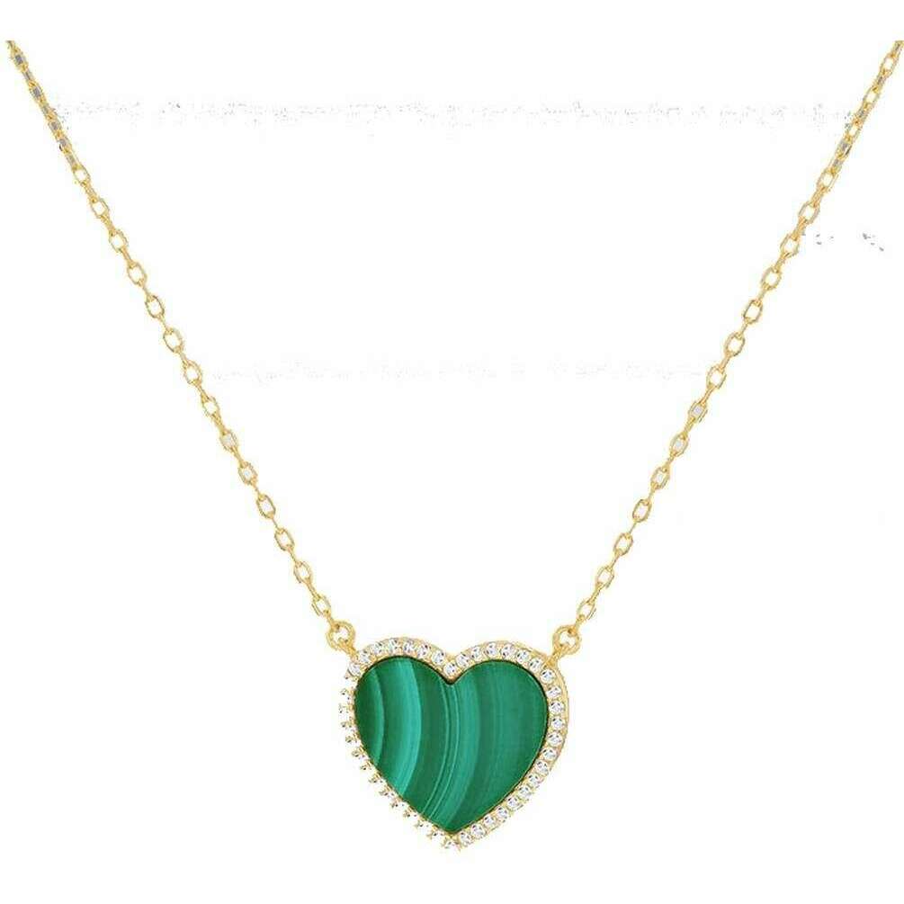 KJ Beckett Malachite Heart Adjustable Necklace - Gold/Green