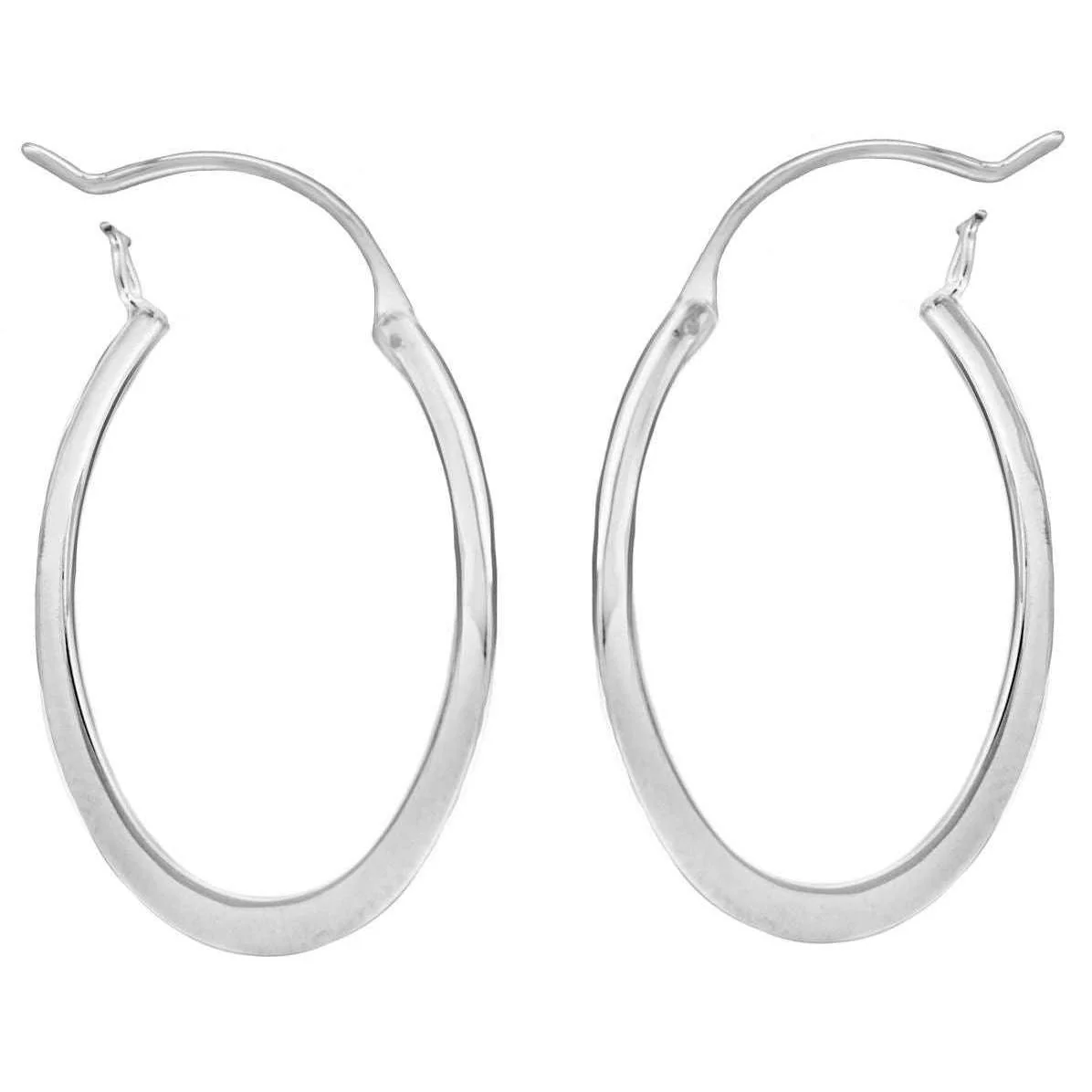 KJ Beckett Oval Creole Earrings - Silver - Image 3