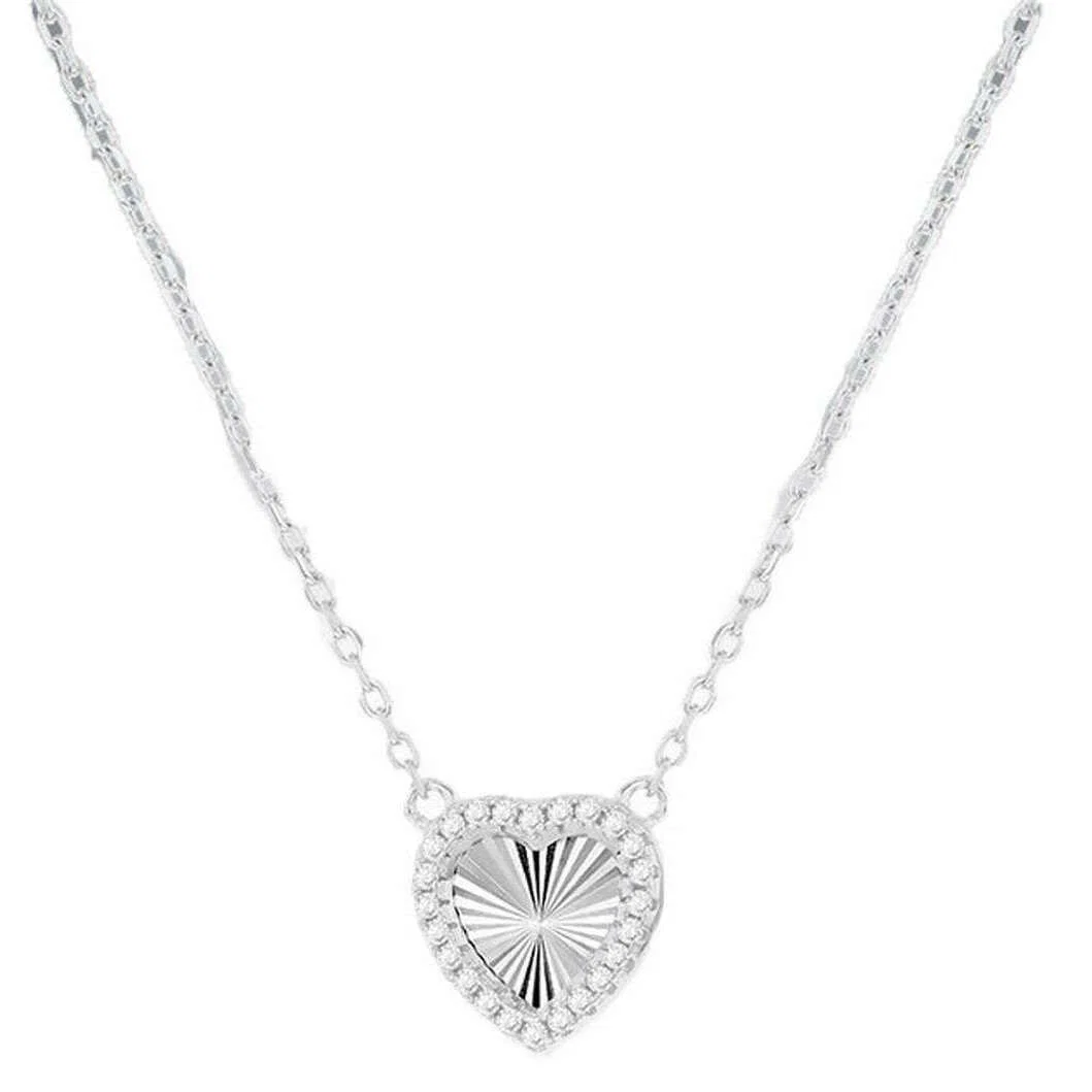 KJ Beckett Rainbow Heart Adjustable Necklace - Silver