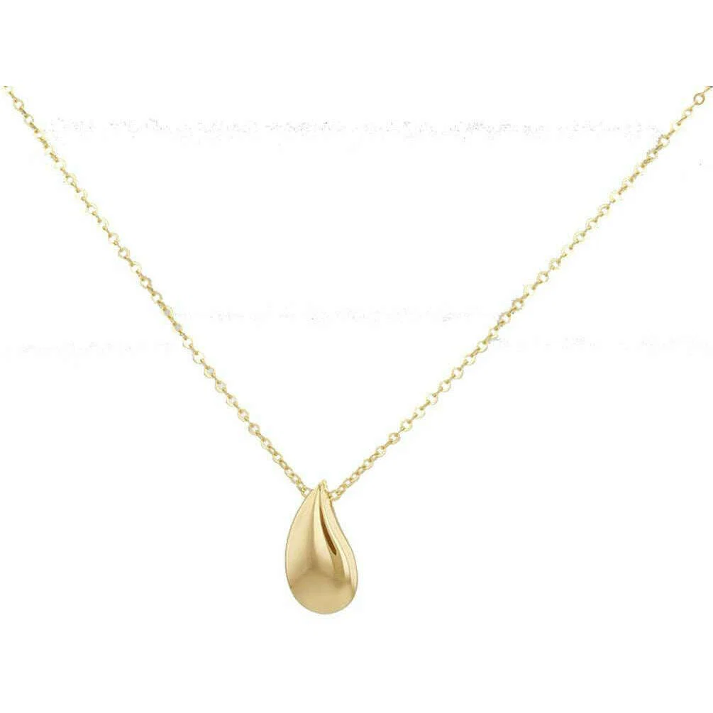 KJ Beckett Teardrop Pendant Trace Chain Necklace - Yellow Gold