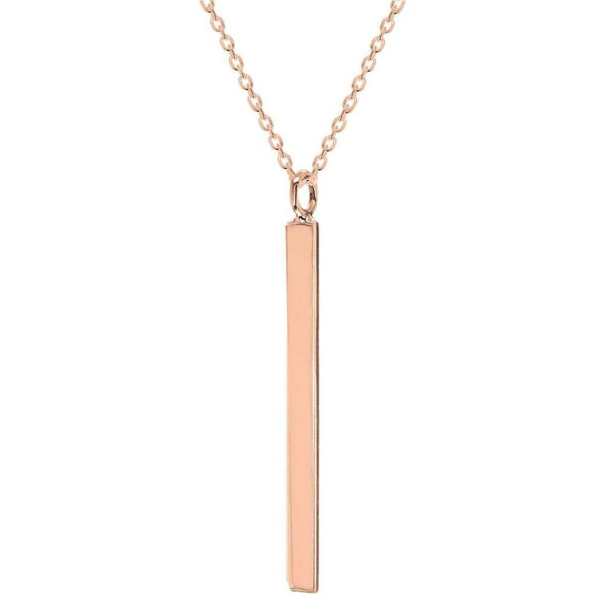 KJ Beckett Vertical Bar Necklace - Rose Gold