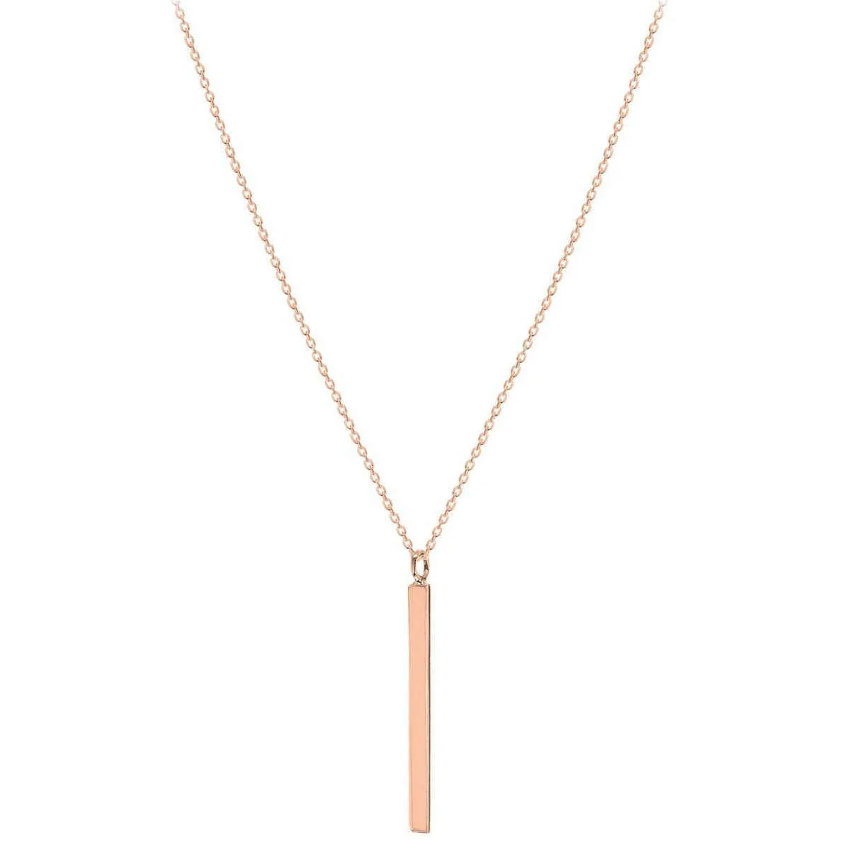 KJ Beckett Vertical Bar Necklace - Rose Gold - Image 3