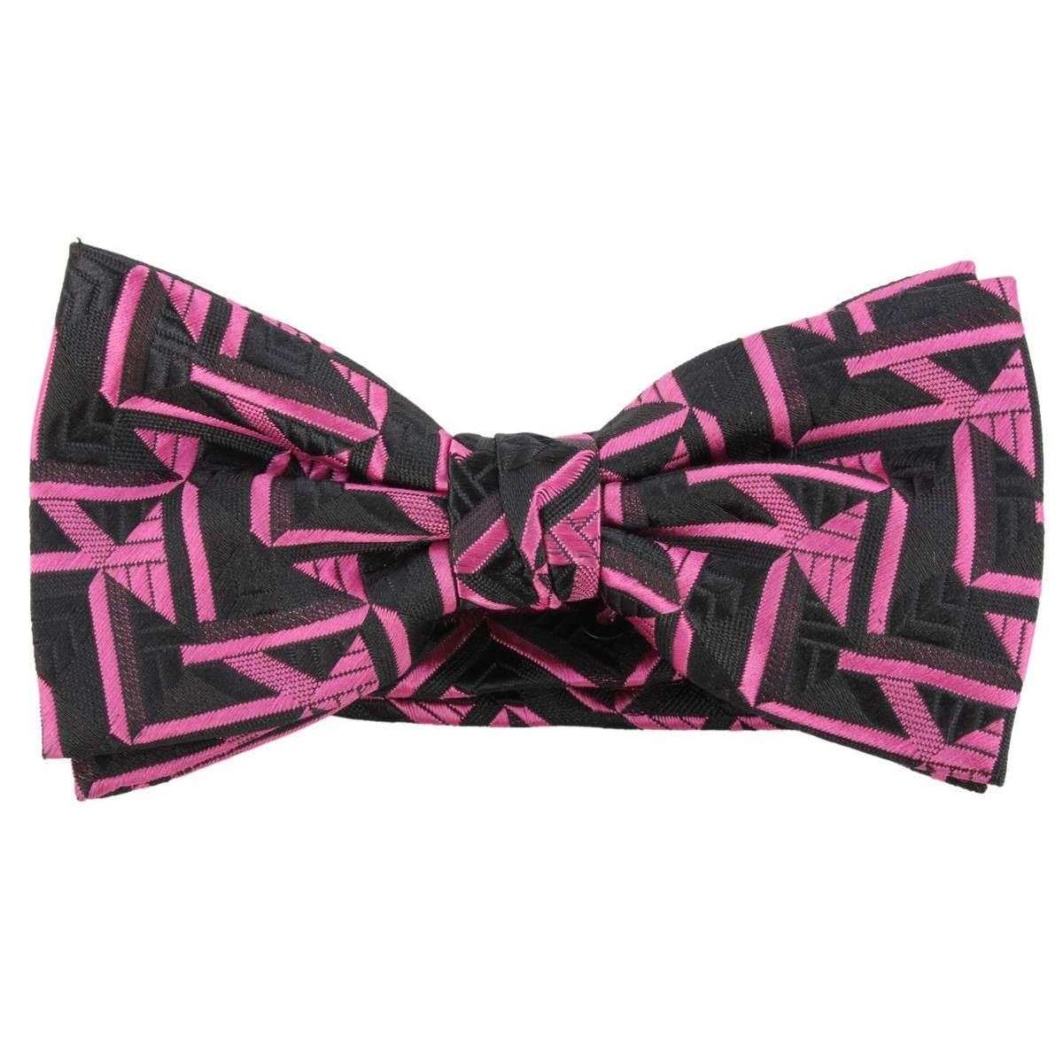 Knightsbridge Neckwear Bow Tie and Cummerbund Set - Black/Pink - Image 2