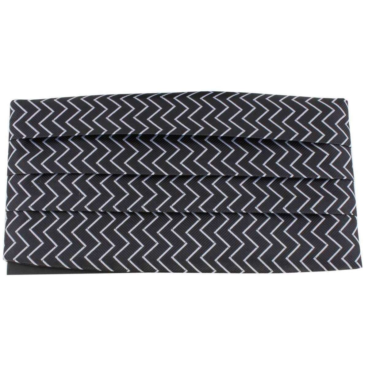 Knightsbridge Neckwear Bow Tie and Cummerbund Set - Black/Silver - Image 4