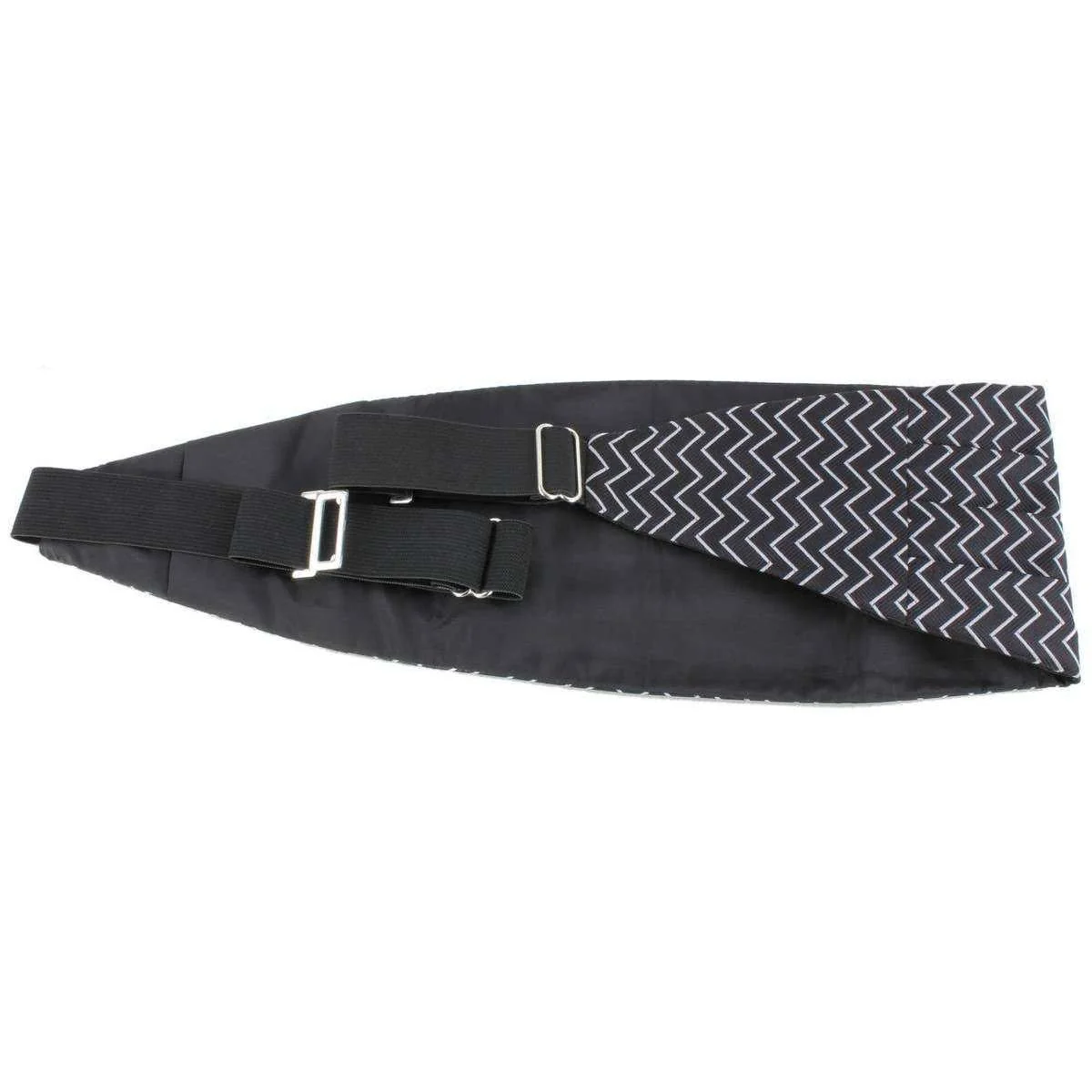Knightsbridge Neckwear Bow Tie and Cummerbund Set - Black/Silver - Image 5