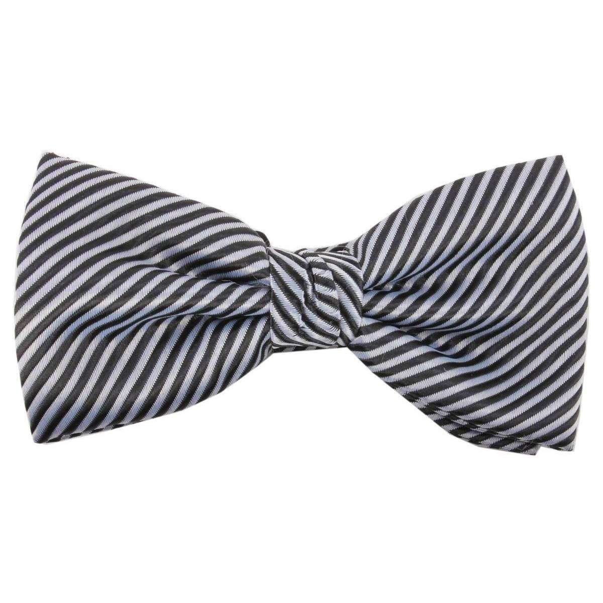 Knightsbridge Neckwear Bow Tie and Cummerbund Set - Black/Silver - Image 2