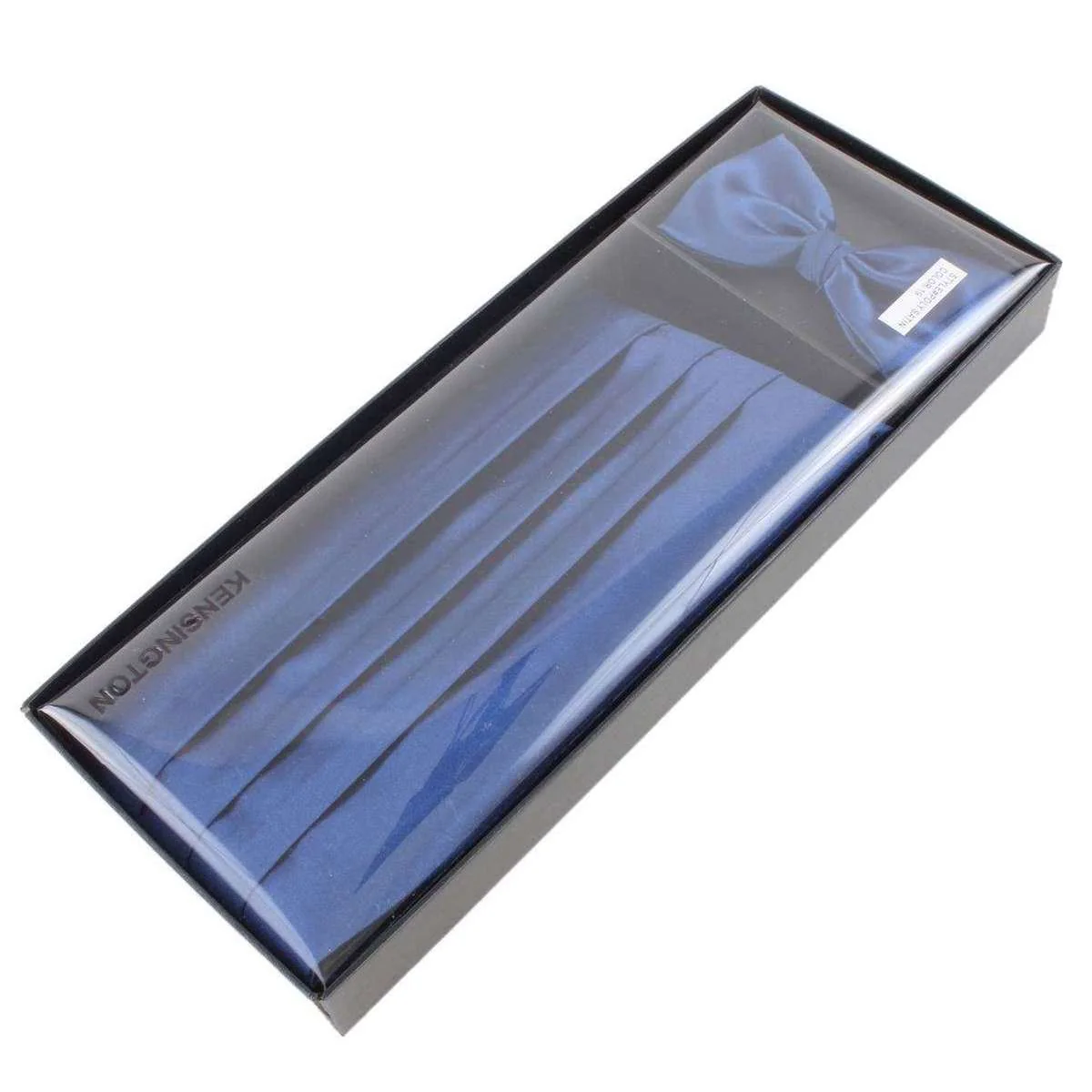 Knightsbridge Neckwear Bow Tie and Cummerbund Set - Blue - Image 6