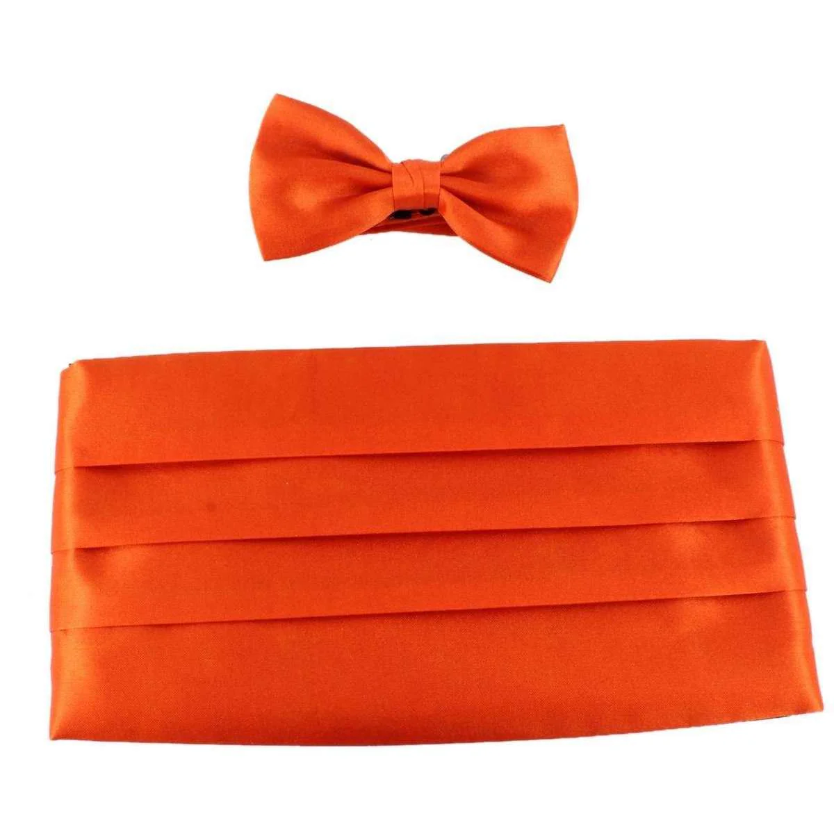 Knightsbridge Neckwear Bow Tie and Cummerbund Set - Orange
