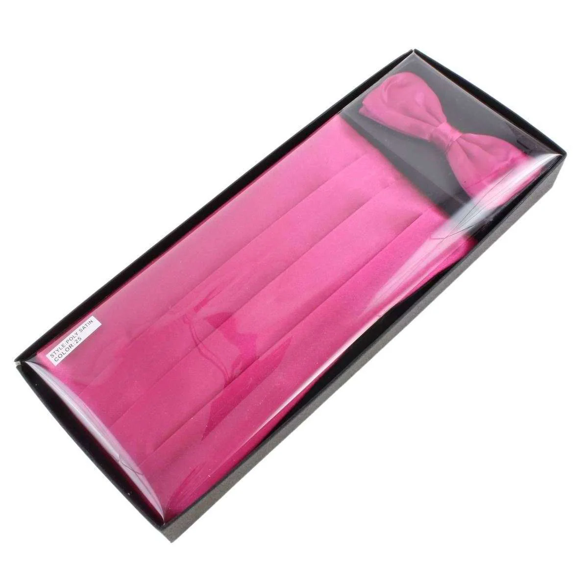 Knightsbridge Neckwear Bow Tie and Cummerbund Set - Pink - Image 6