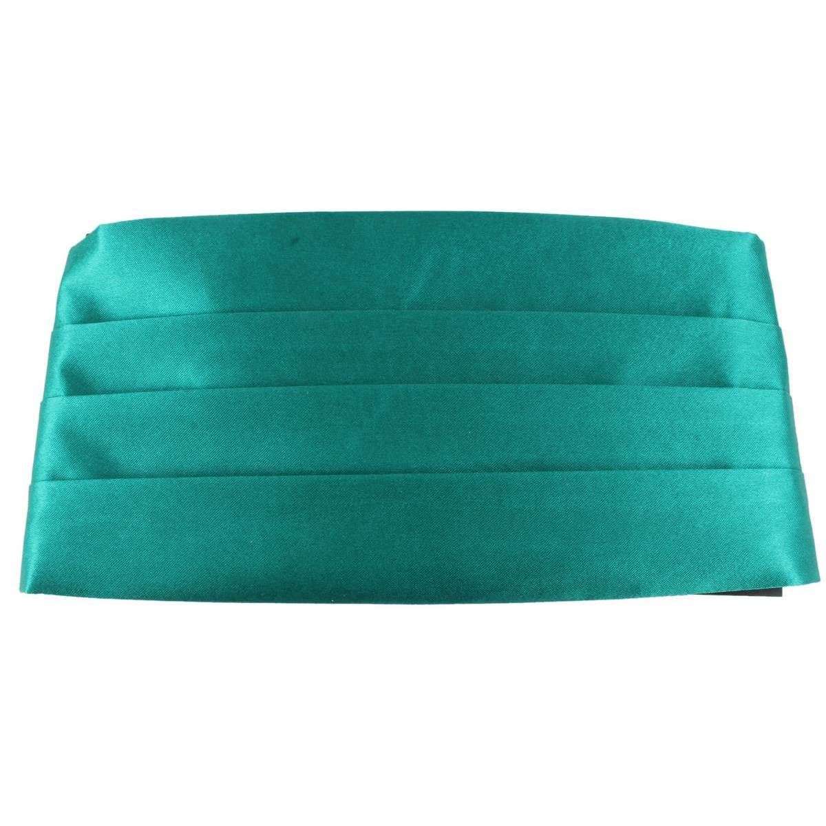 Knightsbridge Neckwear Bow Tie and Cummerbund Set - Teal - Image 4