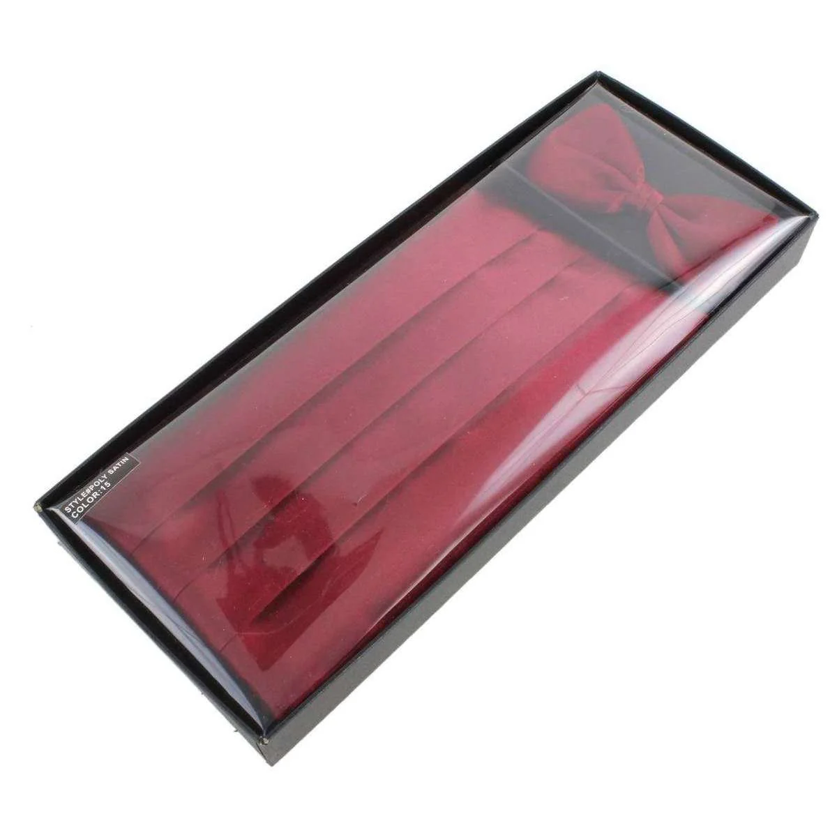 Knightsbridge Neckwear Bow Tie and Cummerbund Set - Wine - Image 6