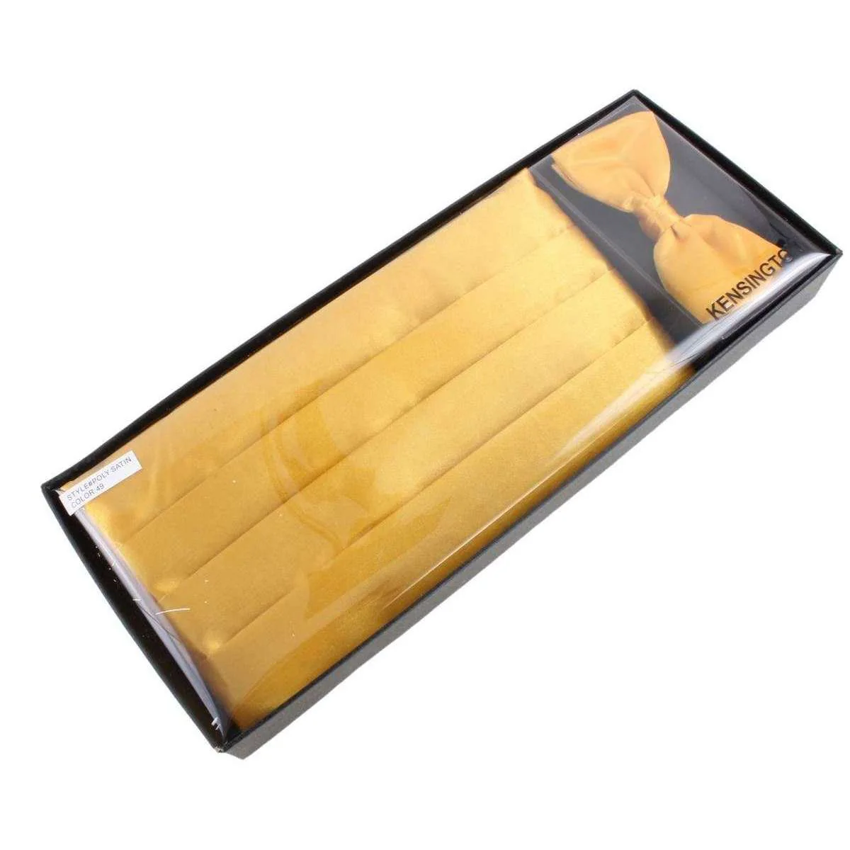 Knightsbridge Neckwear Bow Tie and Cummerbund Set - Yellow - Image 6