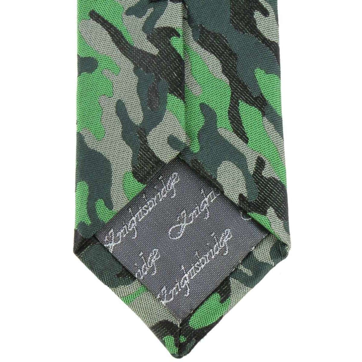 Knightsbridge Neckwear Camo Silk Skinny Tie - Green - Image 2