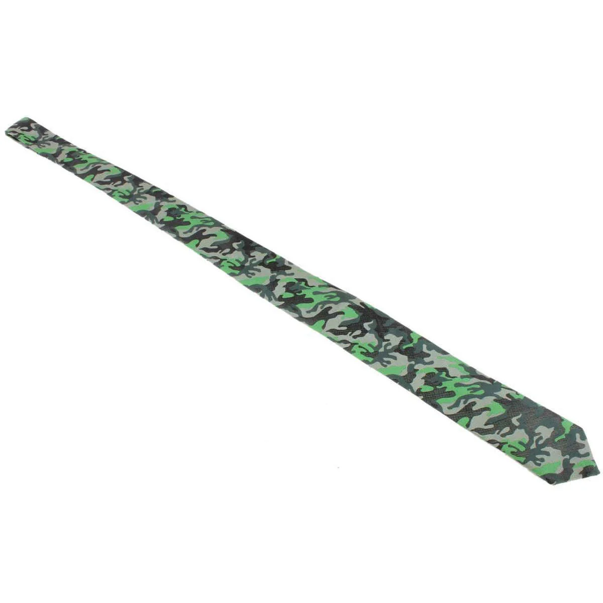 Knightsbridge Neckwear Camo Silk Skinny Tie - Green - Image 4