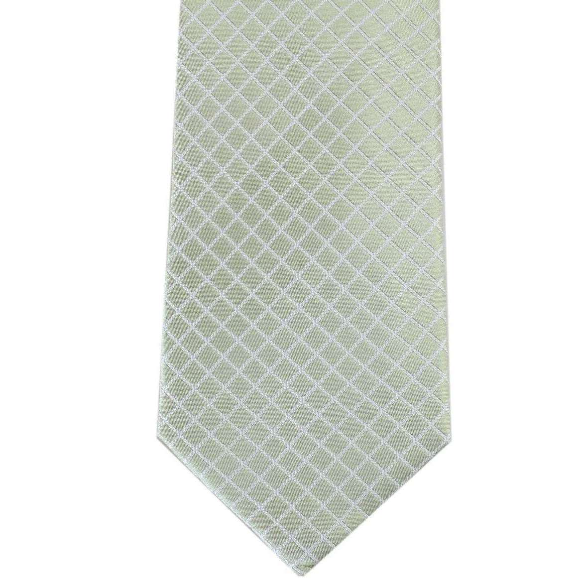Knightsbridge Neckwear Check Tie and Pocket Square set - Green - Image 6