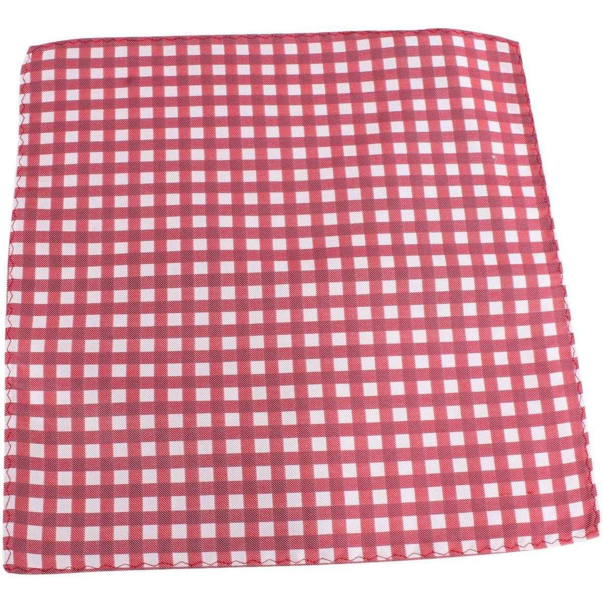 Knightsbridge Neckwear Checked Silk Pocket Square - Red/White - Image 3