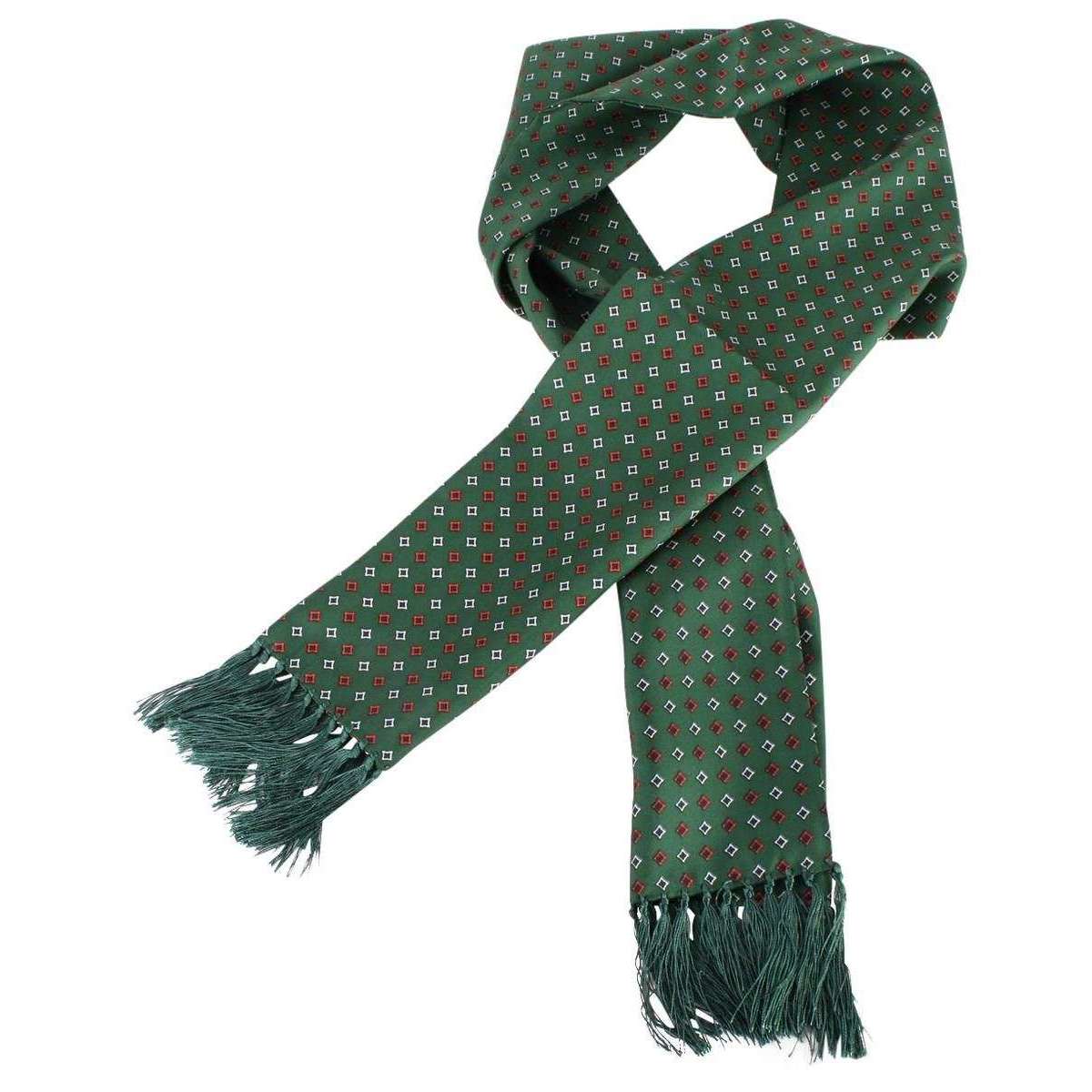 Knightsbridge Neckwear Diamond Aviator Silk Scarf - Green - Image 2