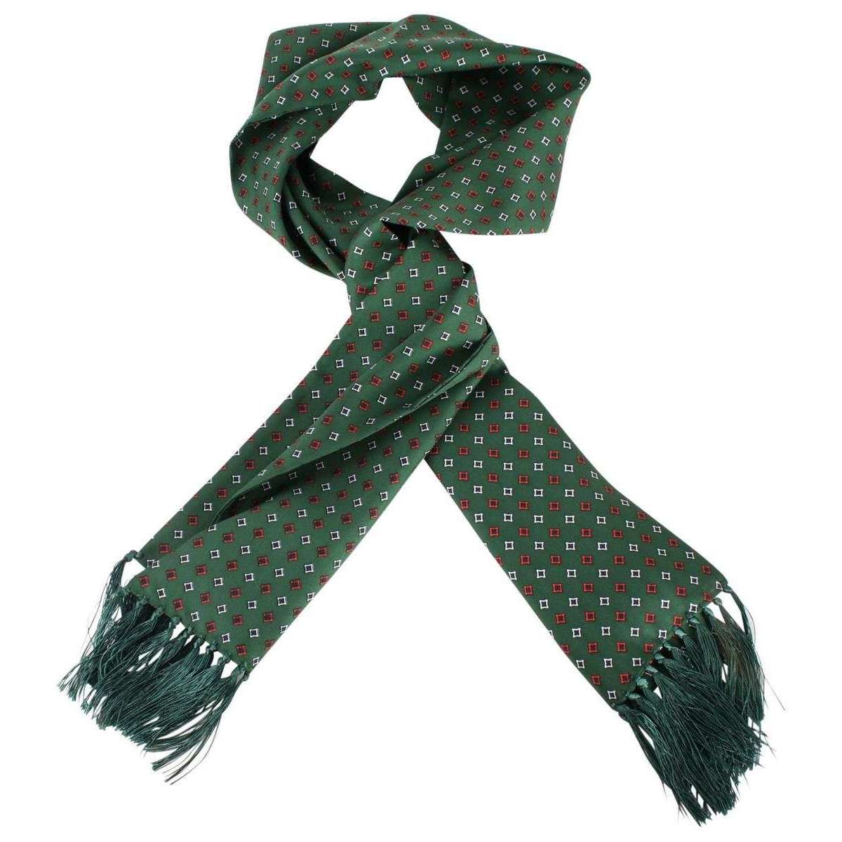Knightsbridge Neckwear Diamond Aviator Silk Scarf - Green - Image 4