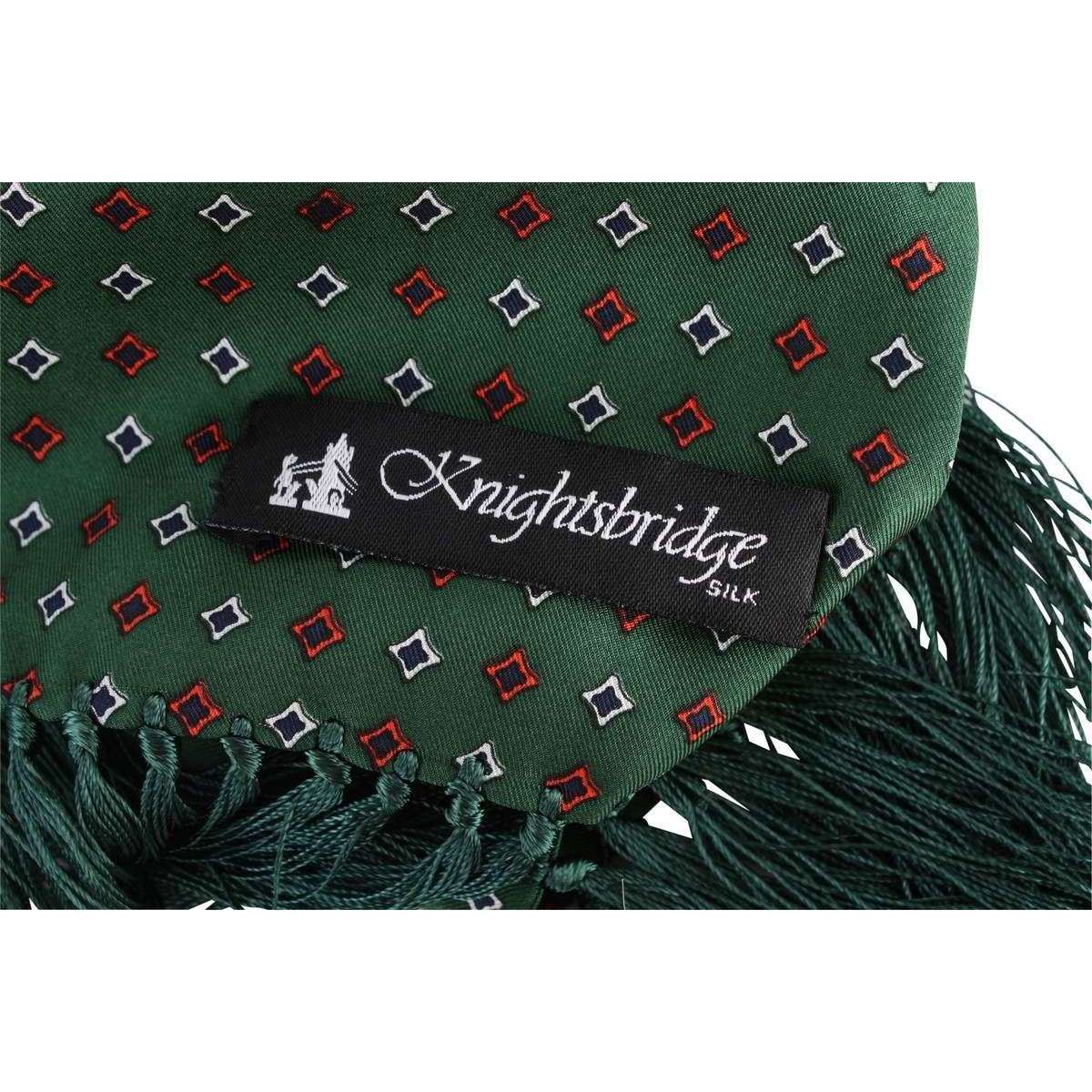 Knightsbridge Neckwear Diamond Aviator Silk Scarf - Green - Image 5