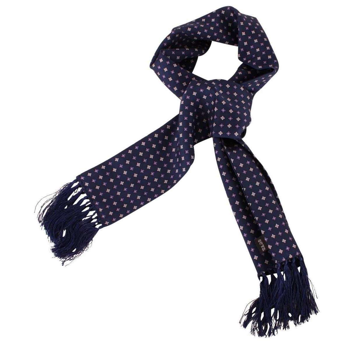 Knightsbridge Neckwear Diamond Aviator Silk Scarf - Navy - Image 4