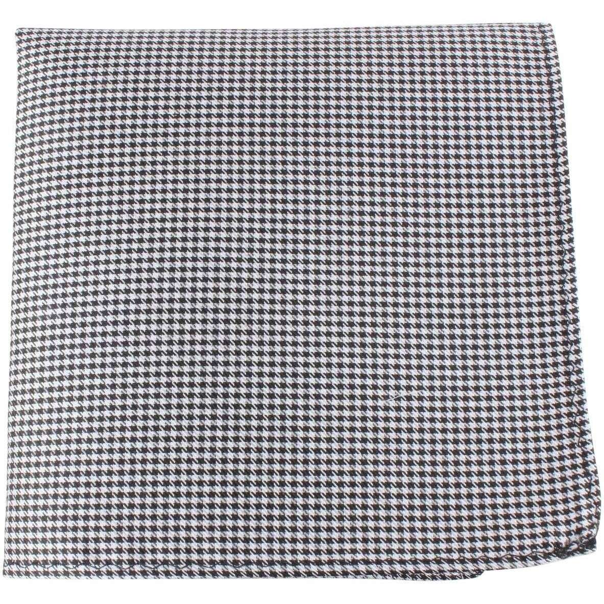 Knightsbridge Neckwear Dogstooth Silk Pocket Square - Black/White