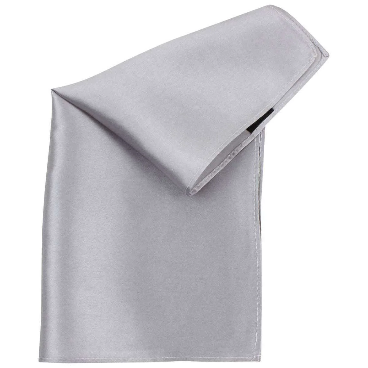 Knightsbridge Neckwear Fine Silk Pocket Square - Silver - Image 2