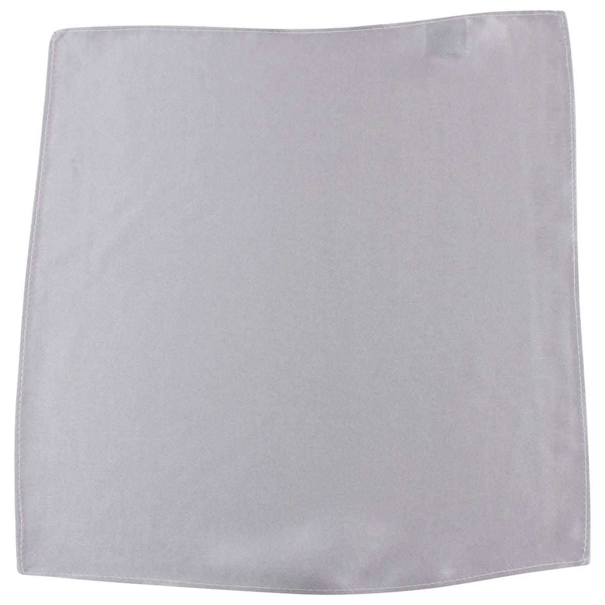 Knightsbridge Neckwear Fine Silk Pocket Square - Silver - Image 3