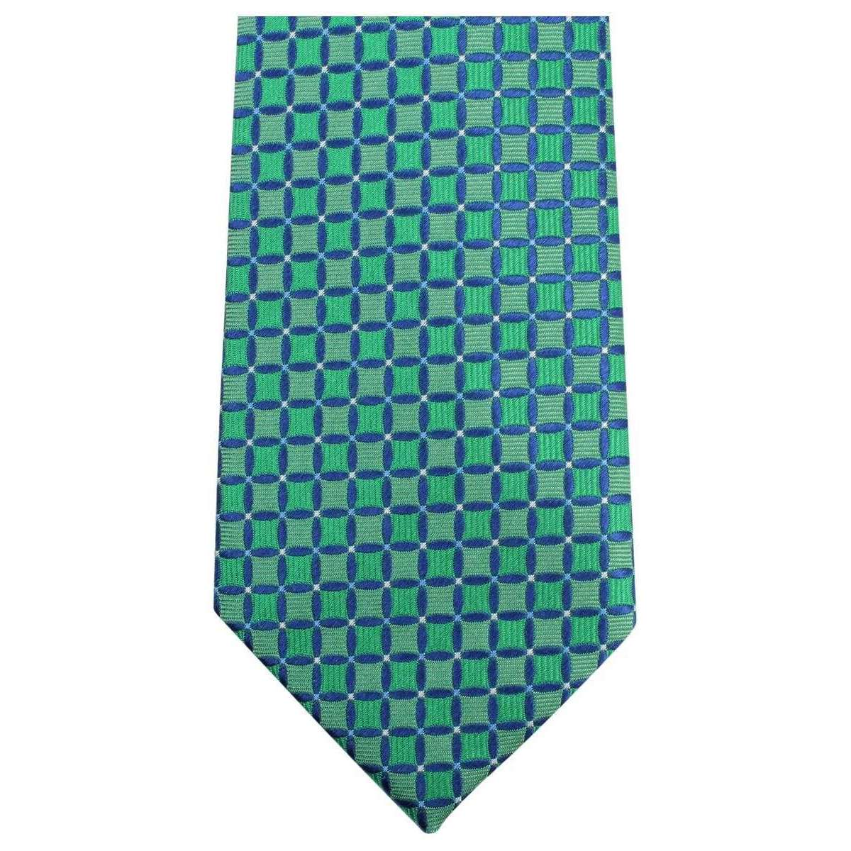Knightsbridge Neckwear Geometric Tie - Green/Blue