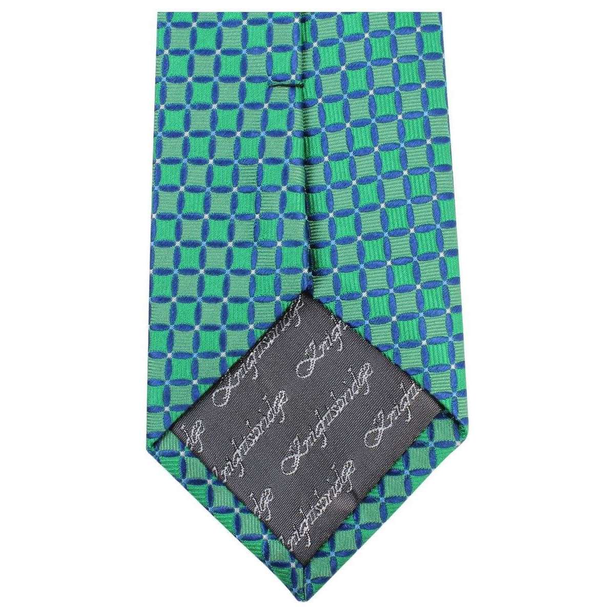 Knightsbridge Neckwear Geometric Tie - Green/Blue - Image 4